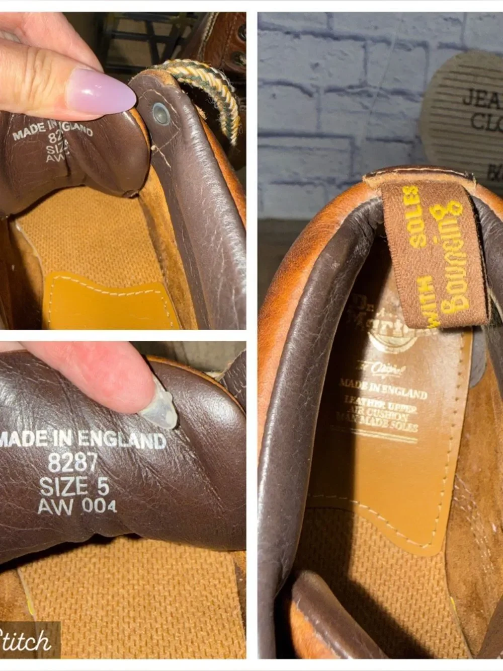 Dr. Martens VTG Grizzly Brown Leather Boots Made England Mens US 5 8287 AW 004